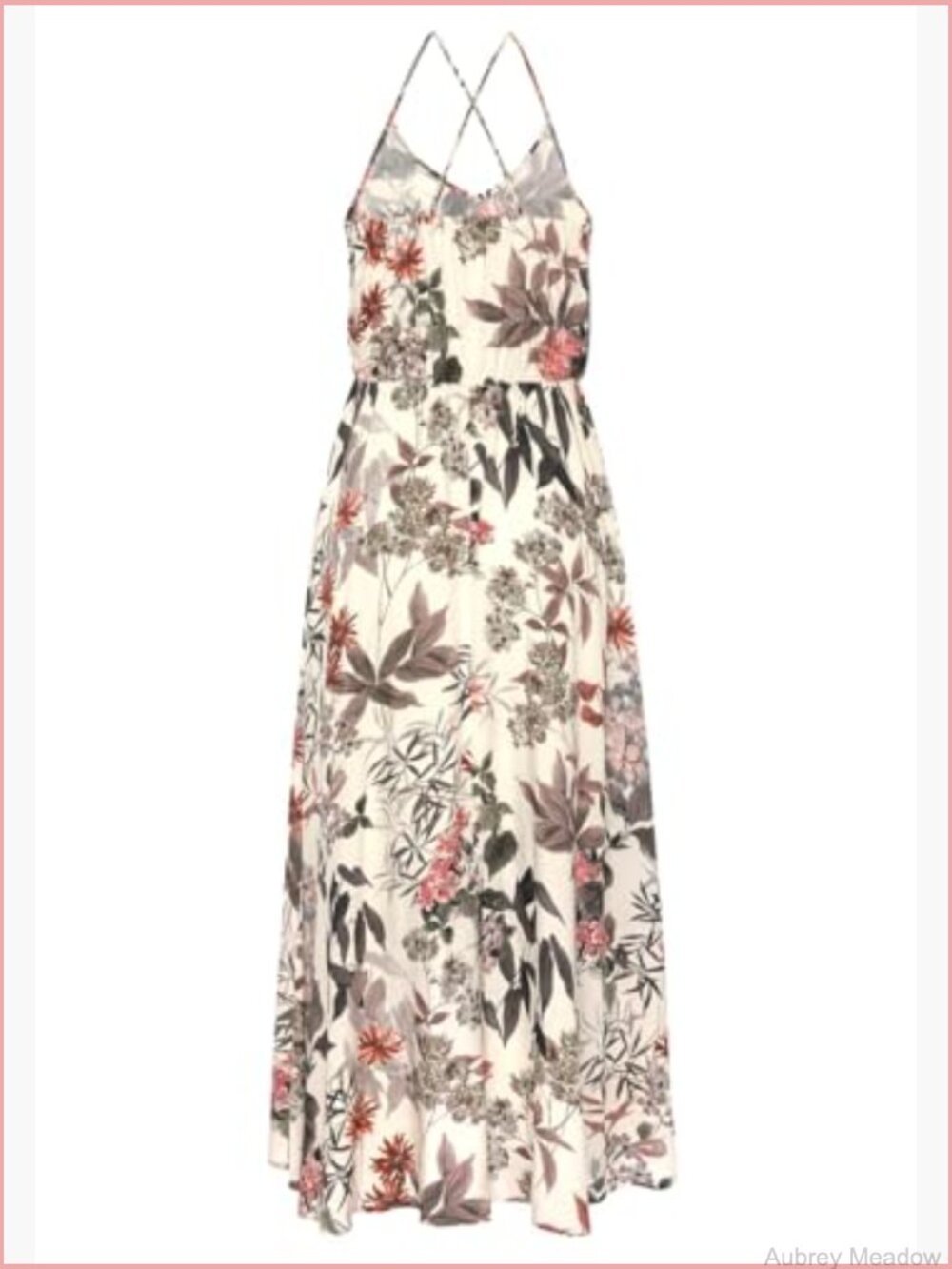 Women's Floral High Low Midi Dress Sleeveless V-Neck Elastic Waist - Picture 5 of 6